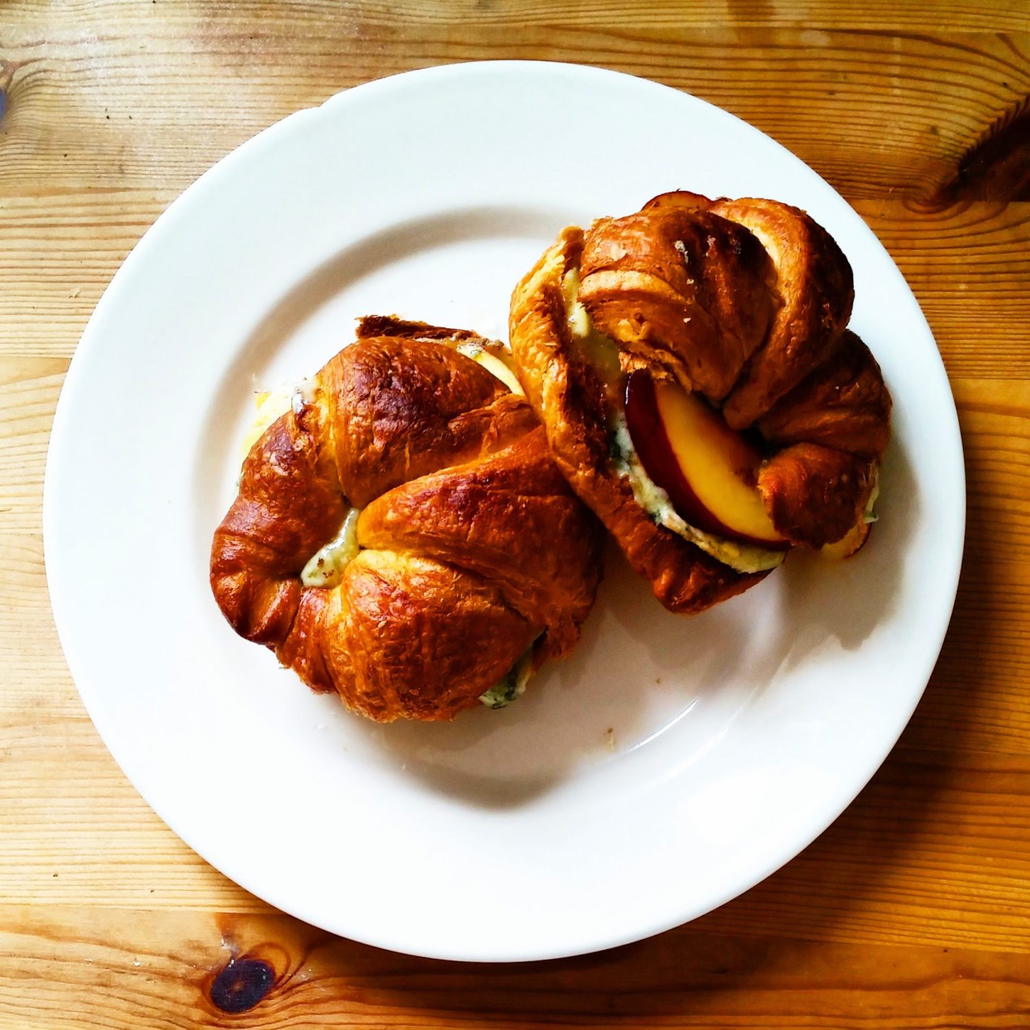 Blue cheese croissant sandwich